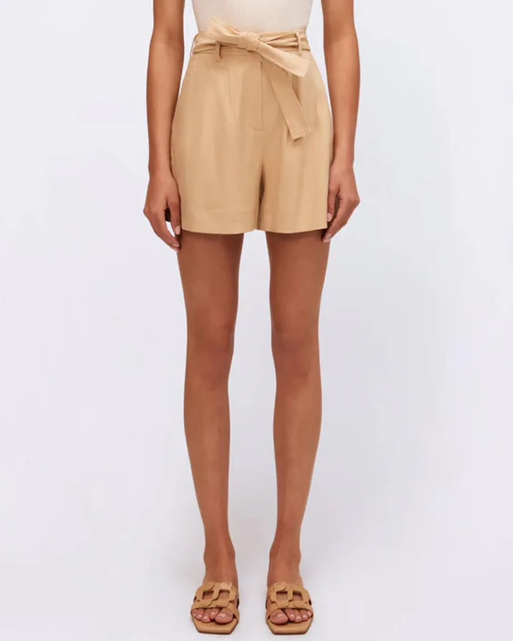 Natural Pleated Fletcher Short