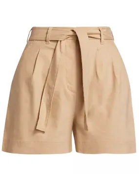 Natural Pleated Fletcher Short