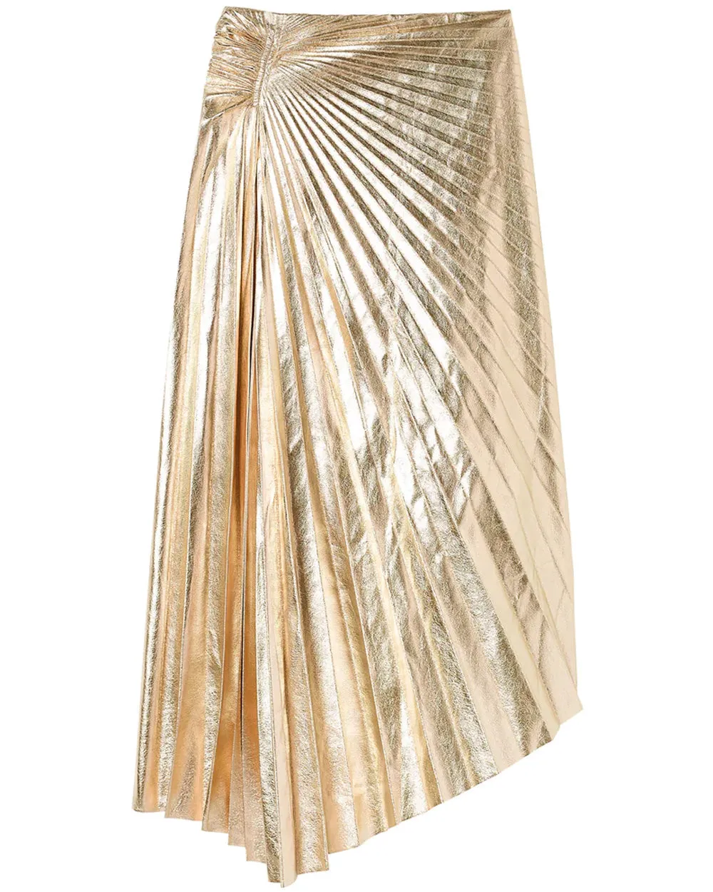 Pale Gold Pleated Tori Skirt