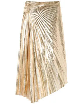 Pale Gold Pleated Tori Skirt