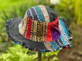 PATCHWORK HIPPIE HEMP HAT SIZE M/L  ( OF136 )