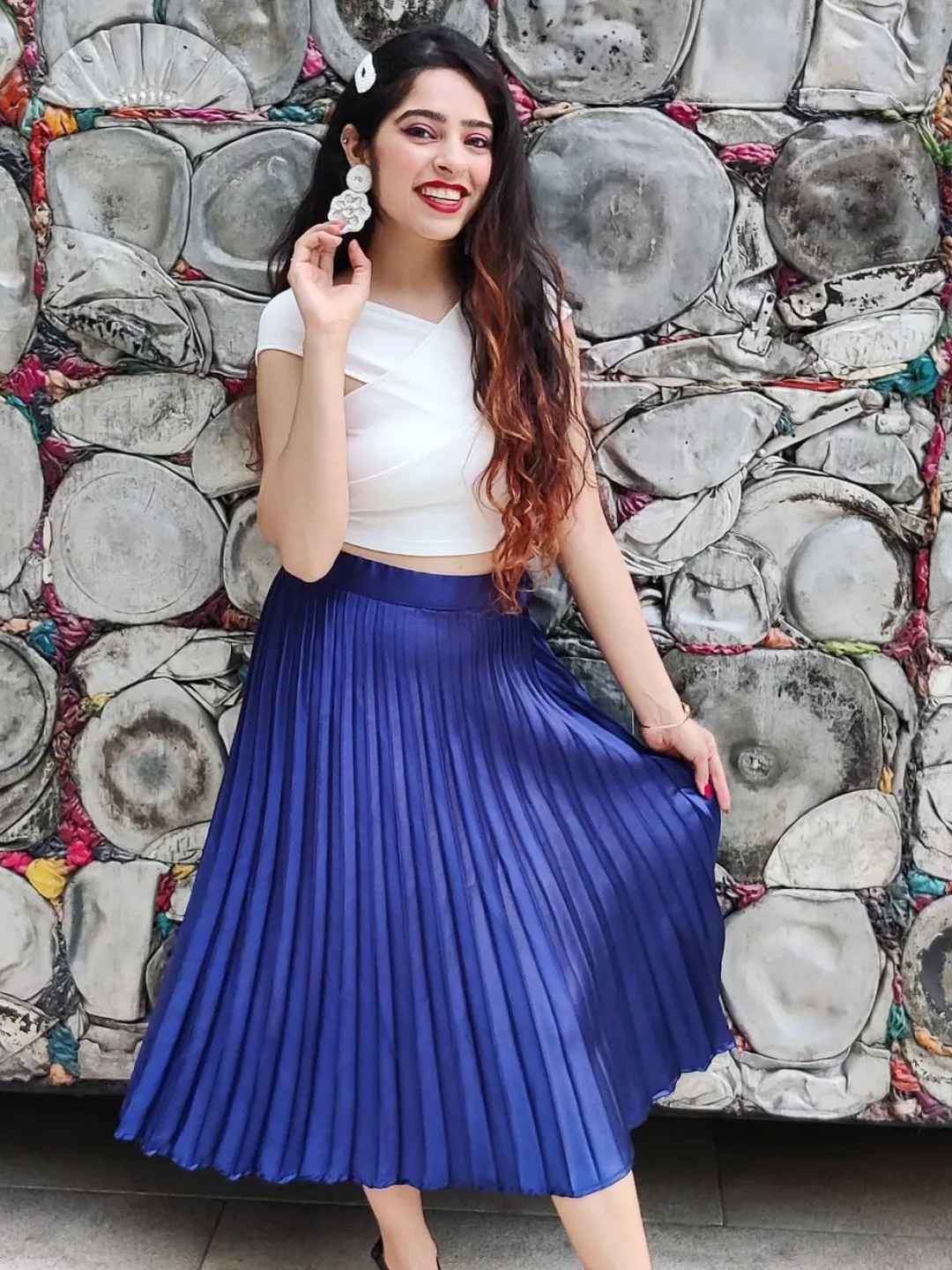 Pleated Midi Skirt