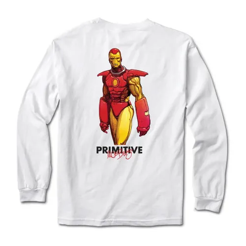 Primitive Longsleeve Shirt Moebius Marvel Iron Man White