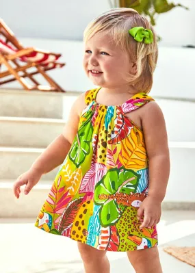 Printed dress for baby girl - Lemon