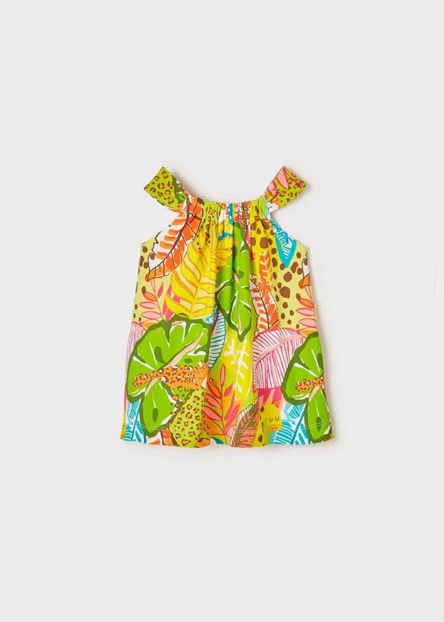 Printed dress for baby girl - Lemon