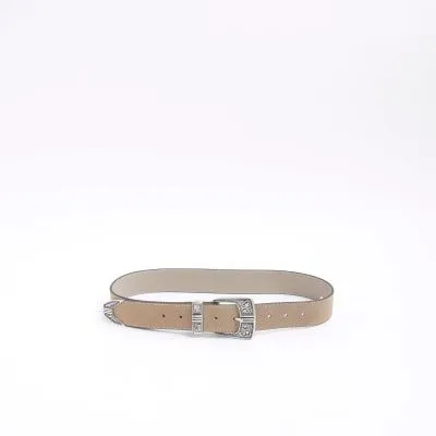 River Island Womens Grey Suede Western Belt