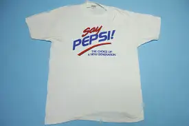 Say Pepsi The Choice of A New Generation Vintage 80's Single Stitch USA Promo T-Shirt