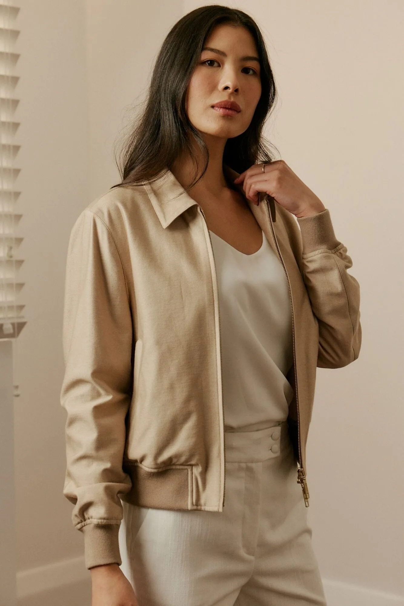 Sky Womens Bomber Jacket -  Camel