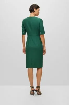 Slim-fit dress with square neckline