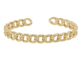 Smaller Gold Curb Chain Cuff Bracelet