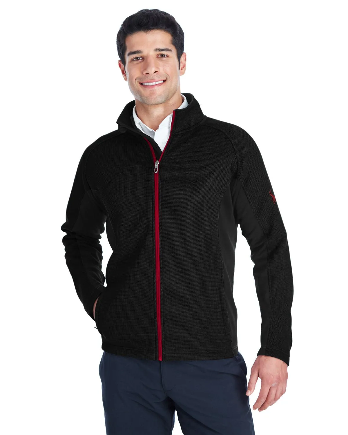 Spyder Constant Full Zip Sweater Fleece Black/ Blk/ Red 187330