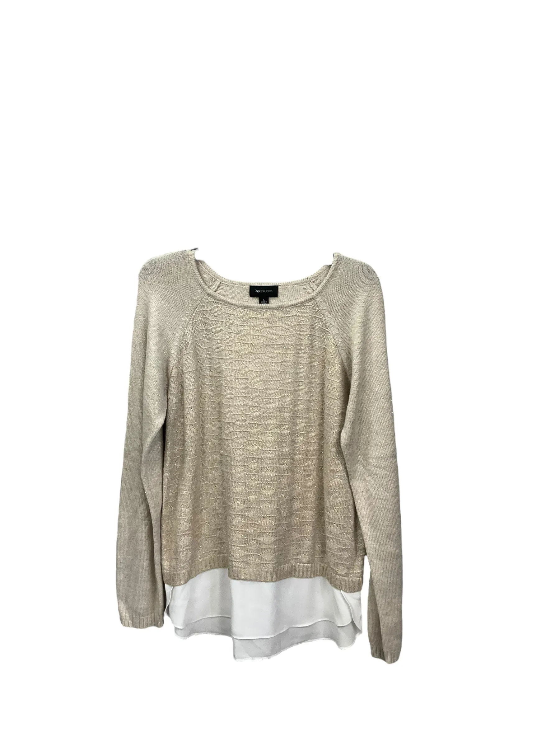 Sweater By Ab Studio In Tan, Size: L