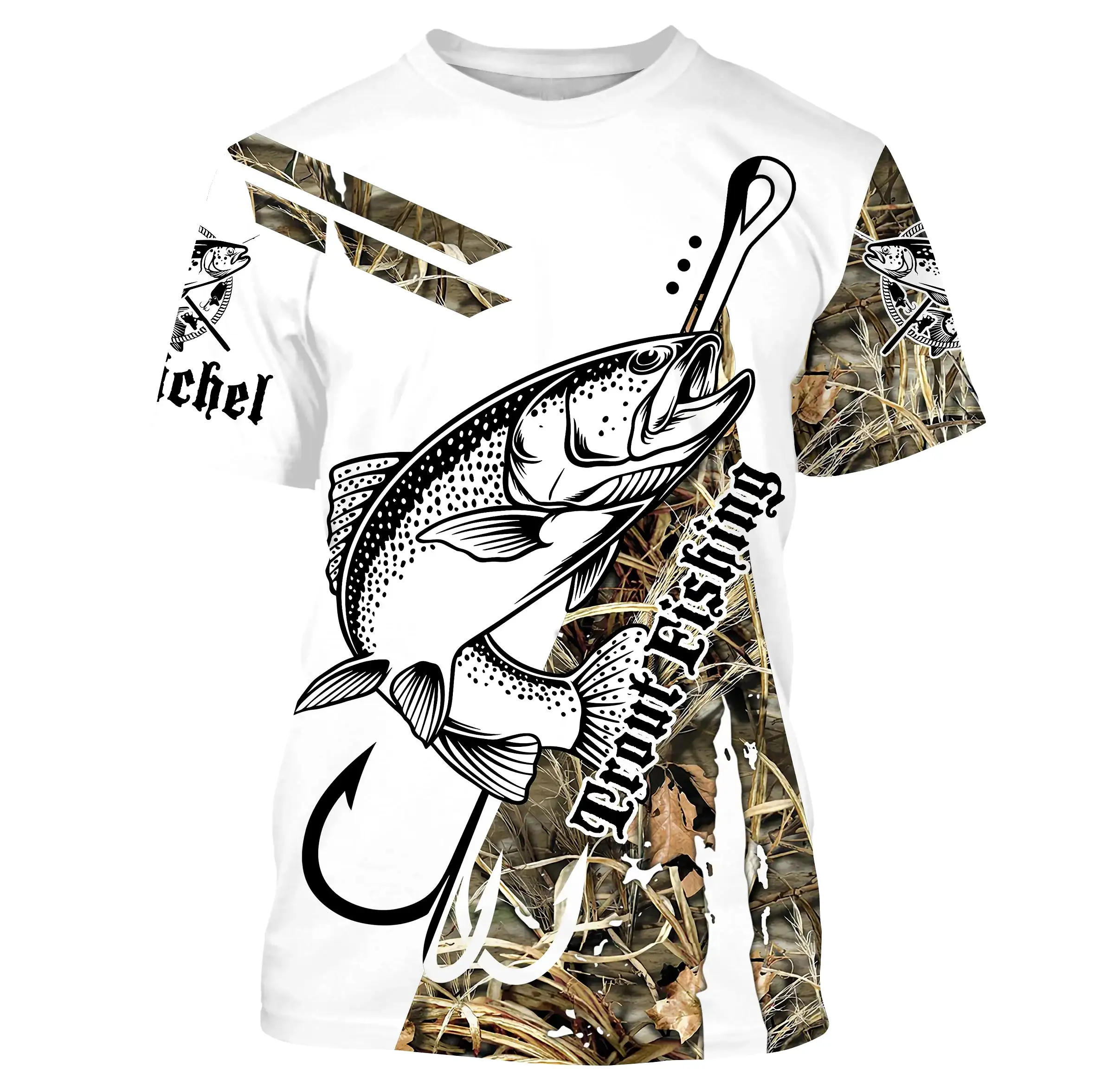 T-shirt Personnalisé Camouflage Pêche A La Truite, Cadeau Original Pêcheur - CT28072218