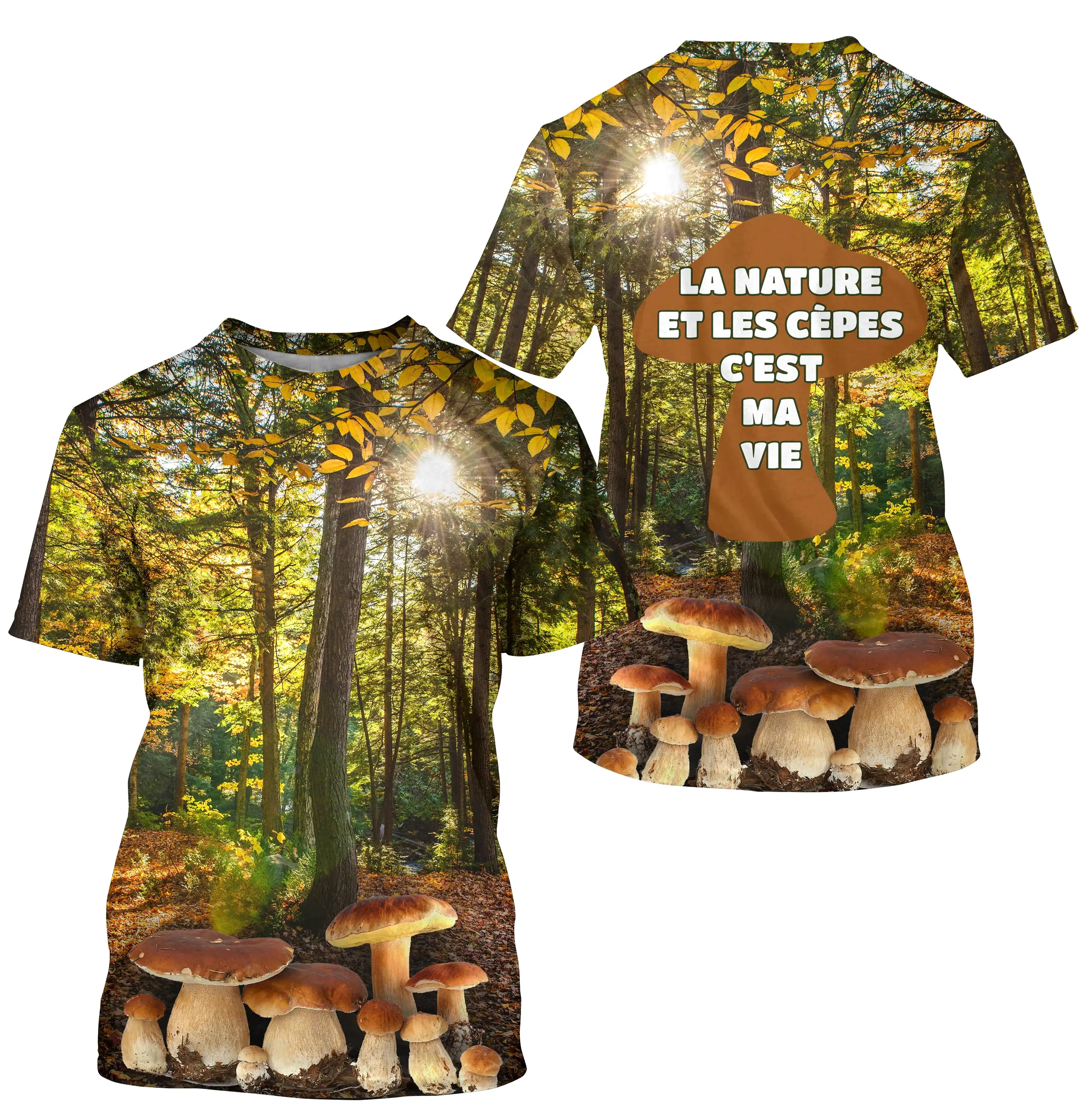 T-shirt, Sweat A Capuche Imprimé, La Nature Et Les Cèpres C'est Ma Vie - CT11102348