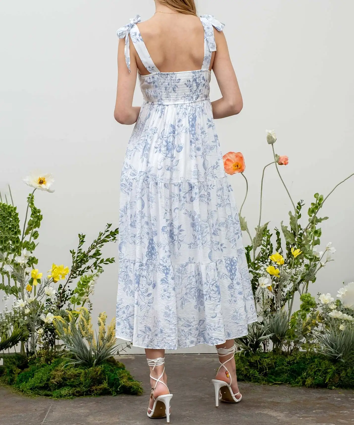 Tiered Midi Dress - Blue