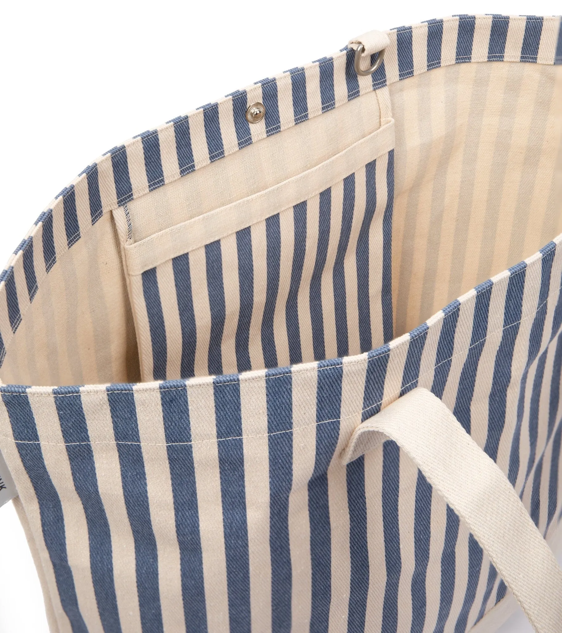 Trunk Large Stripe Holiday Tote Bag: Blue