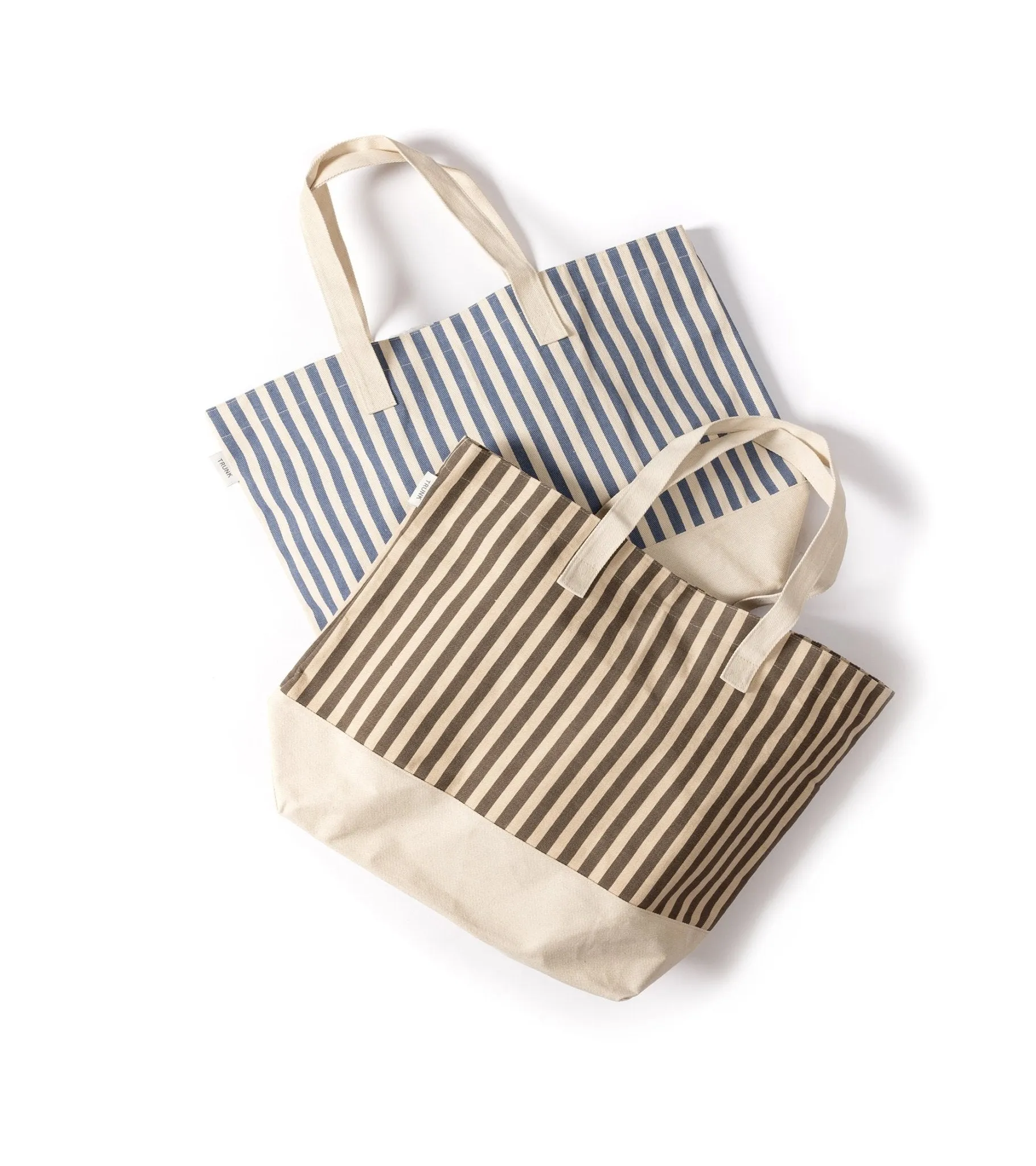 Trunk Large Stripe Holiday Tote Bag: Blue