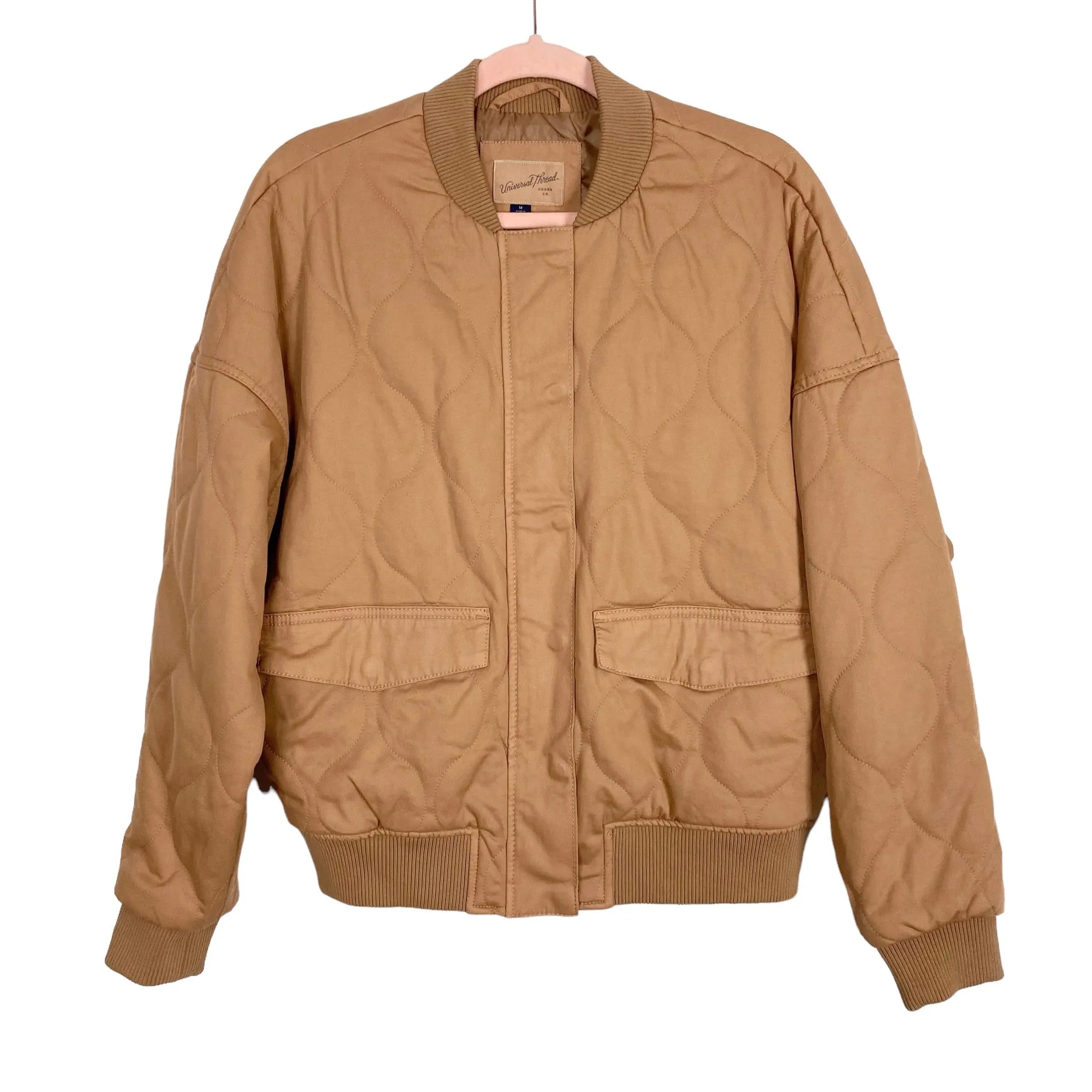 UNIVERSAL THREAD TAN QUILTED UTILITY JACKET- SIZE M ( ONLINE)