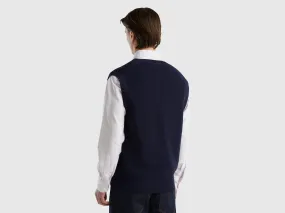 Vest in pure cotton - Dark Blue | Benetton