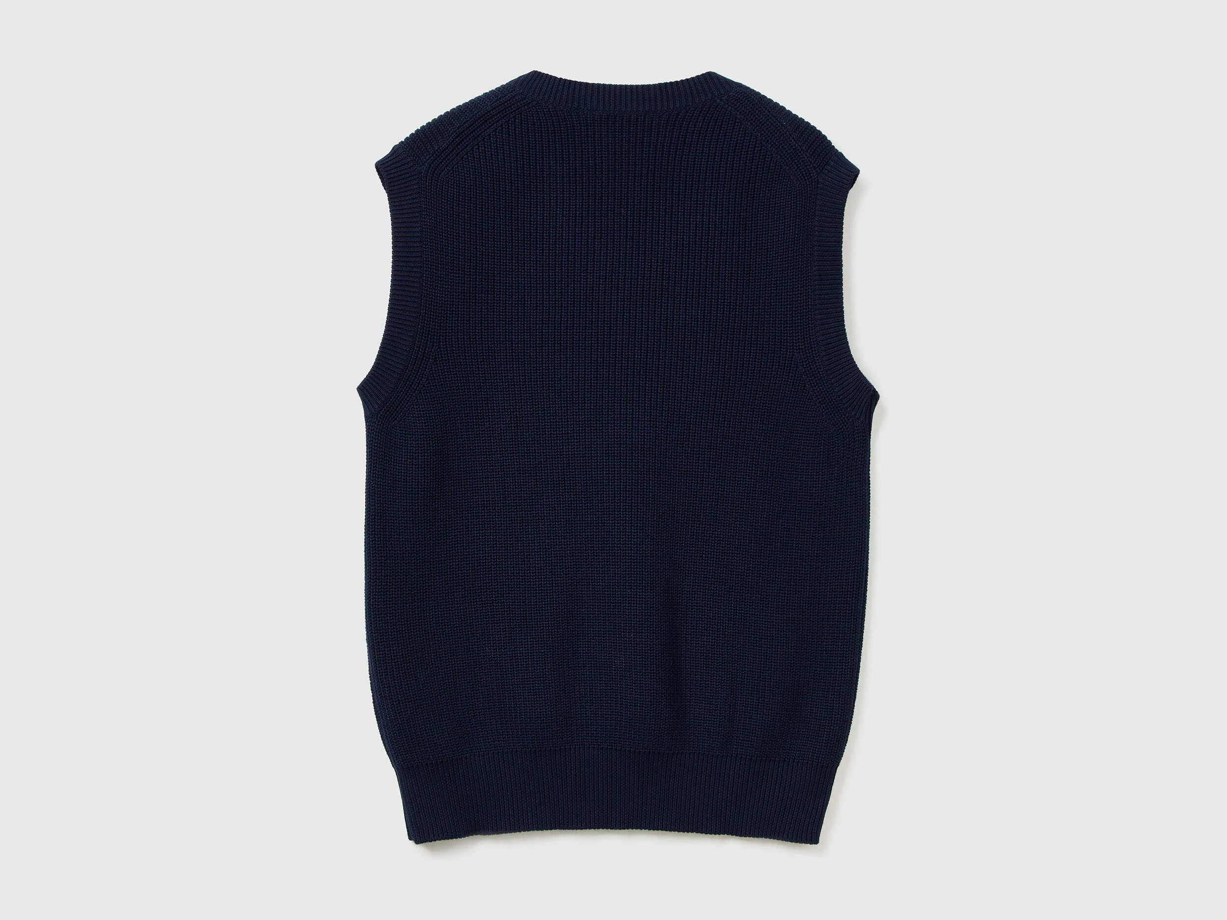 Vest in pure cotton - Dark Blue | Benetton