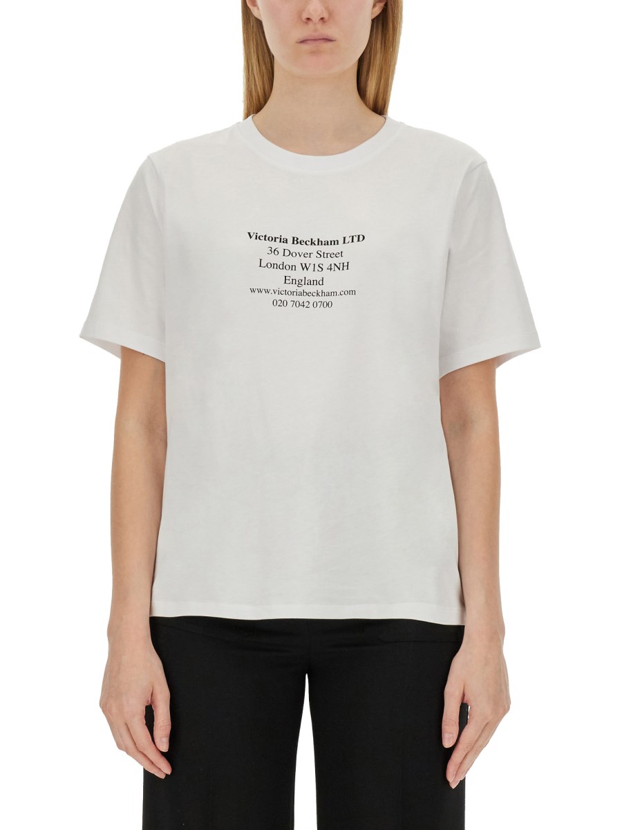 VICTORIA BECKHAM    COTTON JERSEY ADDRESS T-SHIRT