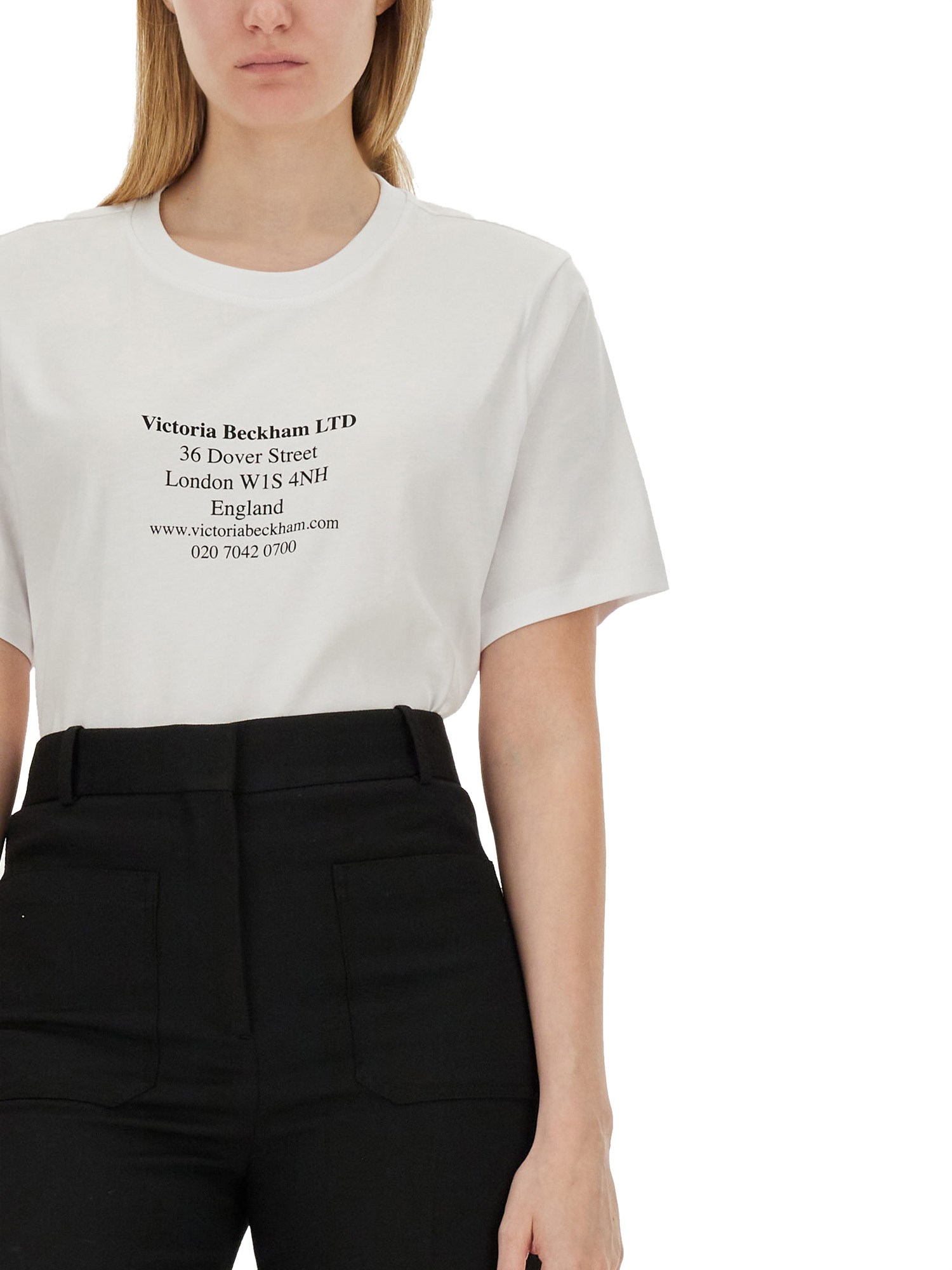 VICTORIA BECKHAM    COTTON JERSEY ADDRESS T-SHIRT