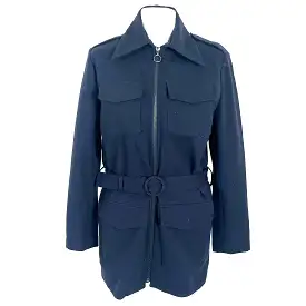 Victoria Beckham Navy Jersey Safari Jacket M