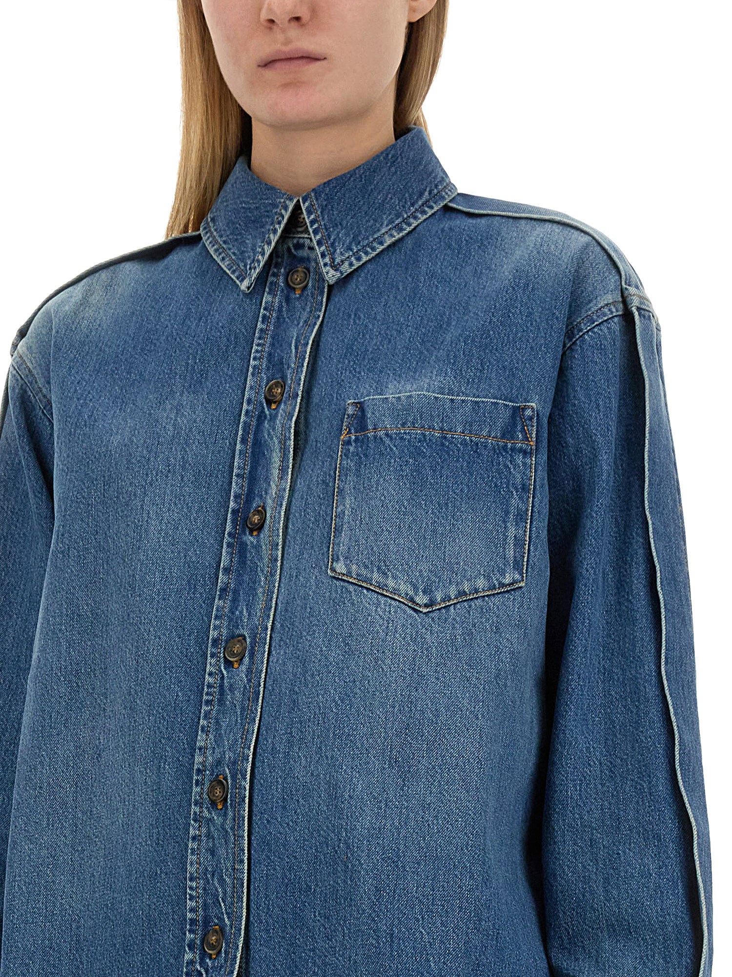 VICTORIA BECKHAM    OVERSZIE FIT COTTON DENIM SHIRT