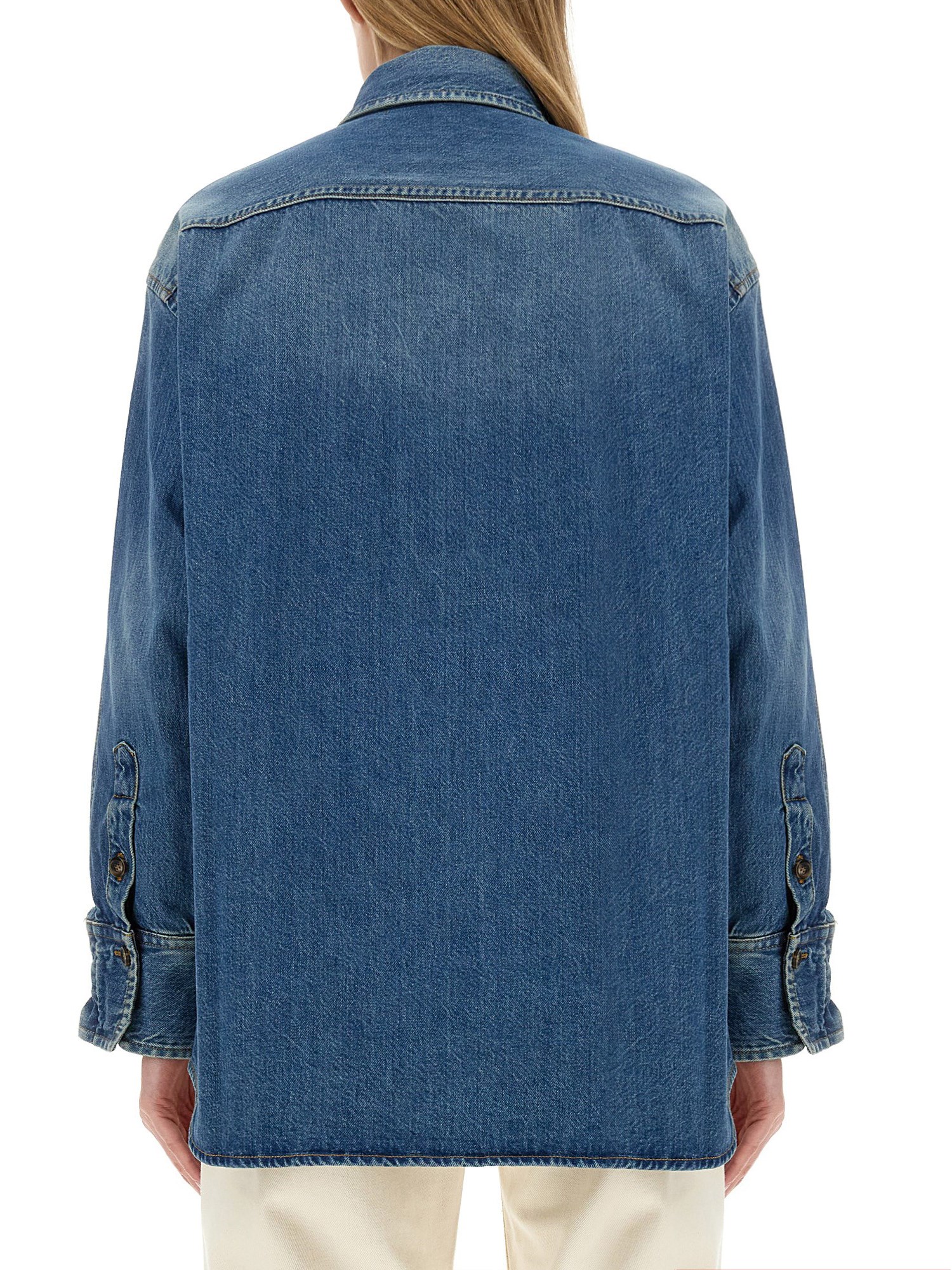 VICTORIA BECKHAM    OVERSZIE FIT COTTON DENIM SHIRT