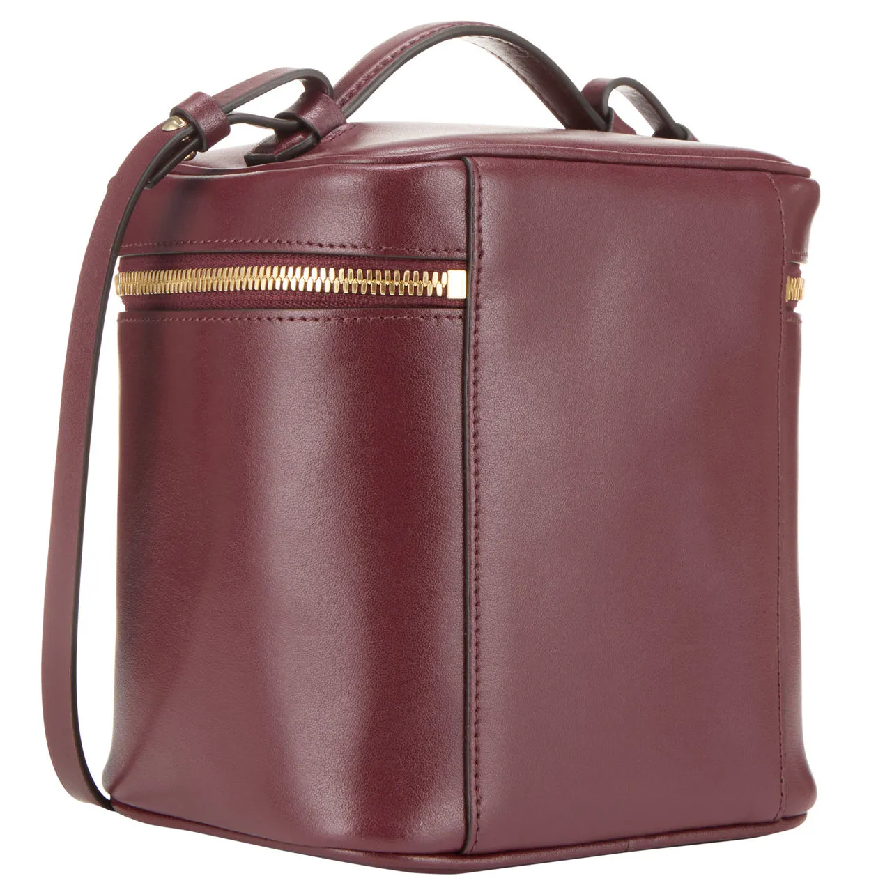 VICTORIA BECKHAM Top Handle Vanity Cube Bag - Burgundy