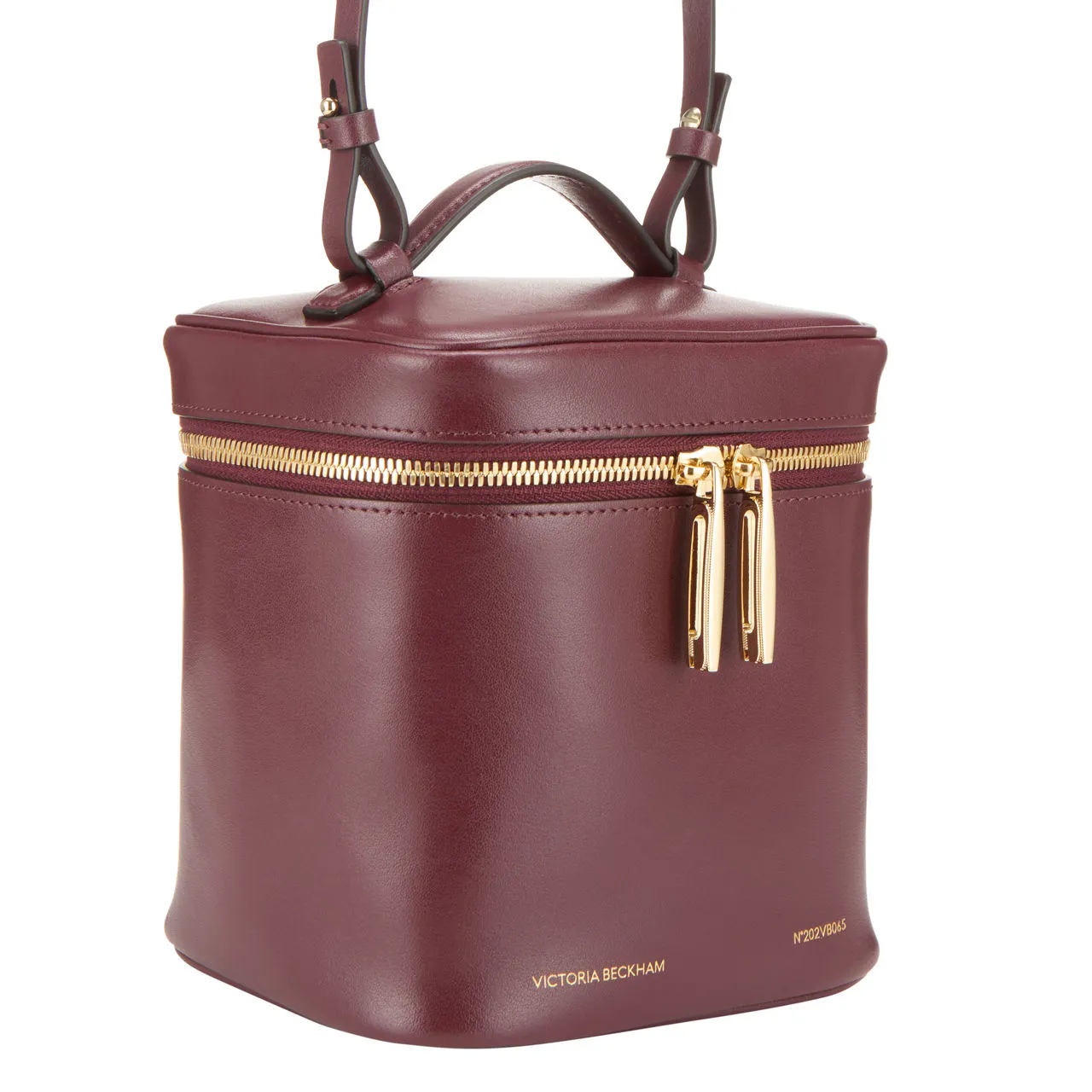 VICTORIA BECKHAM Top Handle Vanity Cube Bag - Burgundy