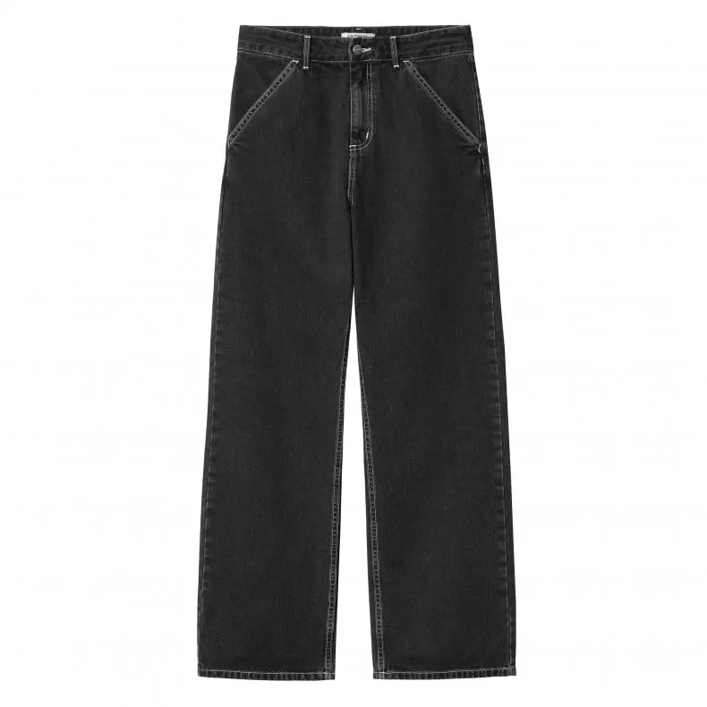 Women's Carhartt WIP Simple Pant (Black Stone Washed)