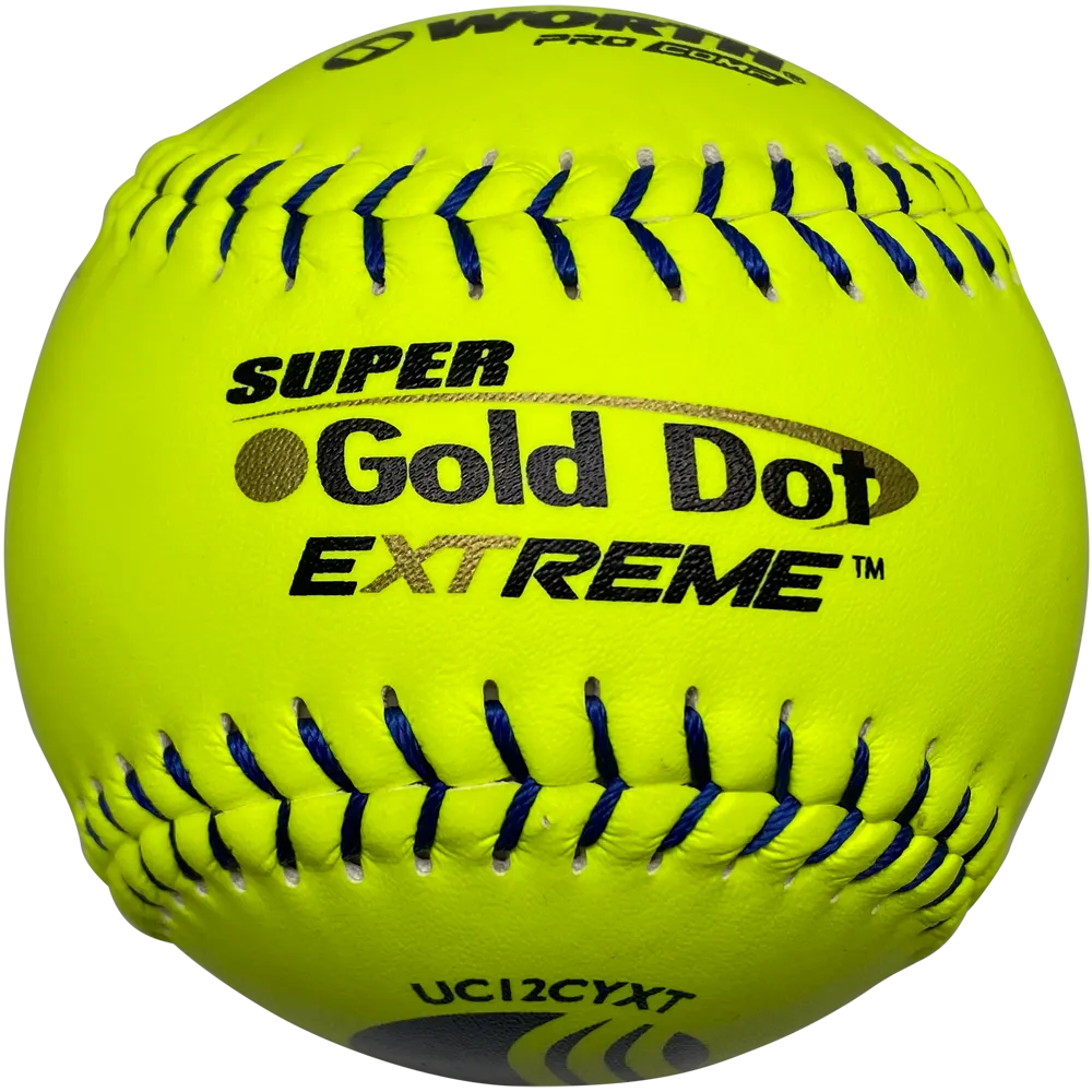 Worth USSSA Super Gold Dot Extreme Classic M 12 40/325 Composite Slowpitch Softballs: UC12CYXT